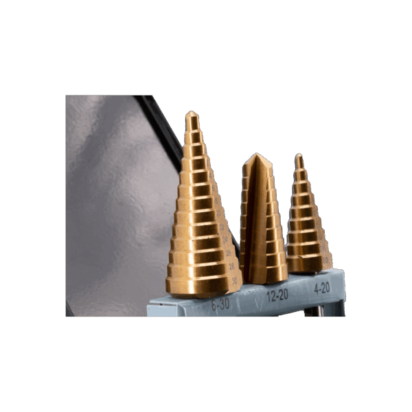 Brocas Escalonadas de Recubrimiento de Titanio. Set 3 unds