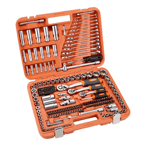 Juego de Llaves Vaso 1/2" - 1/4" - 3/8" y Accesorios. 219 Piezas