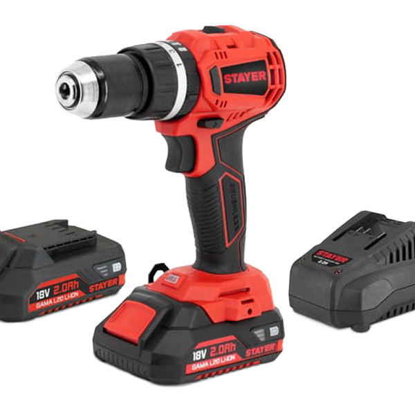 Taladro Percutor Atornillador 18V. 32NM 2Baterías+Maletín